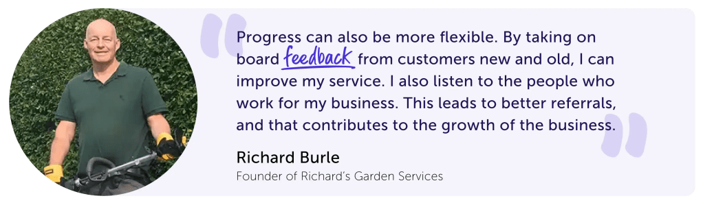 A quote from a small business owner on customer feedback